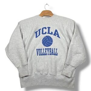 Vintage UCLA Volleyball Sweatshirt XXL Champion Heavyweight Grey 90s Cotton Knit